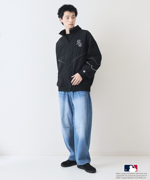 MLB（メジャーリーグベースボール）の「【MLB/メジャーリーグベースボール】ツイルワッペン パイピング使い ナイロントラックジャケット（ナイロンジャケット・メンズ・グリーン/ブラウン/スミクロ/ネイビー/ブラック・MEDIUM/LARGE/X-LARGE）」の7枚目の写真