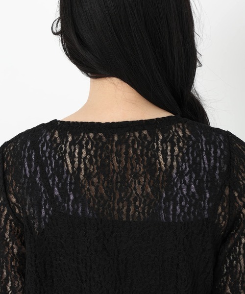 ☆新品タグ付き☆  STRAWBERRY FIELDS  総レース カットソー セール】ストレッチレーストップス（Tシャツ/カットソー）｜STRAWBERRY