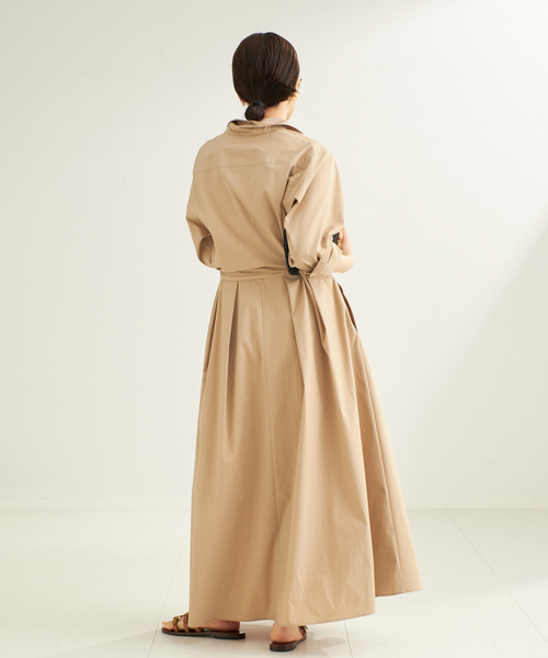 plage（プラージュ）の「Flared Shirt ドレス（ワンピース・レディース・ブラック/キャメル・38/36）」の16枚目の写真