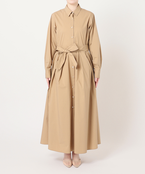 plage（プラージュ）の「Flared Shirt ドレス（ワンピース・レディース・ブラック/キャメル・38/36）」の5枚目の写真