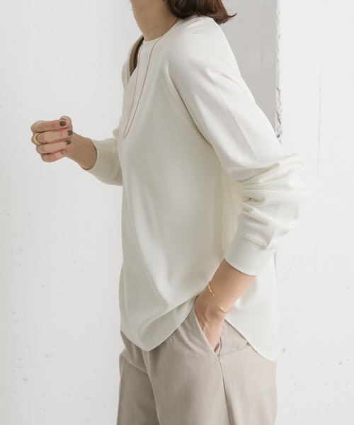 URBAN RESEARCH DOORS（アーバンリサーチドアーズ）の「ソフトフライスプルオーバー（Tシャツ/カットソー・レディース・オフホワイト/ベージュ系その他/グレー系その他・MEDIUM）」の9枚目の写真