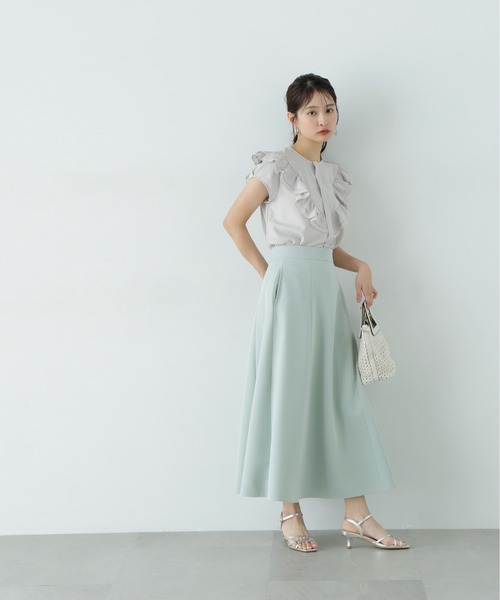 N.（N. Natural Beauty Basic）（エヌエヌナチュラルビューティーベーシック）の「フロントラッフルブラウス（シャツ/ブラウス・レディース・イエロー/オフホワイト/ブラック・MEDIUM）」の11枚目の写真