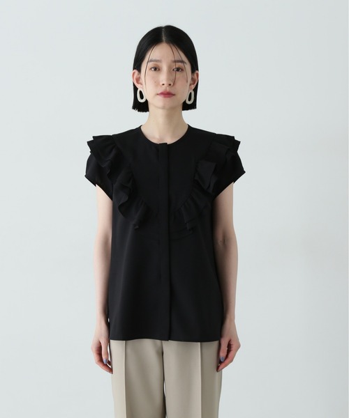 N.（N. Natural Beauty Basic）（エヌエヌナチュラルビューティーベーシック）の「フロントラッフルブラウス（シャツ/ブラウス・レディース・イエロー/オフホワイト/ブラック・MEDIUM）」の20枚目の写真