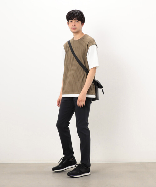 COMME CA ISM(コムサイズム)の「ケーブル柄 ベスト フェイクレイヤードTシャツ(Tシャツ/カットソー・メンズ・ブラック/チャコール/ブラウン・LARGE/MEDIUM)」の8枚目の写真