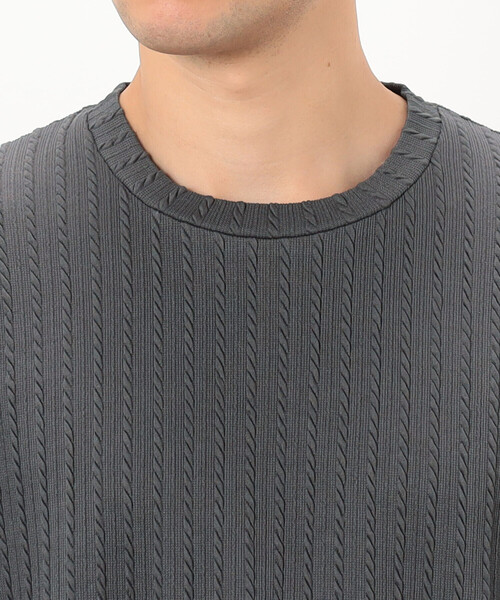 COMME CA ISM(コムサイズム)の「ケーブル柄 ベスト フェイクレイヤードTシャツ(Tシャツ/カットソー・メンズ・ブラック/チャコール/ブラウン・LARGE/MEDIUM)」の14枚目の写真