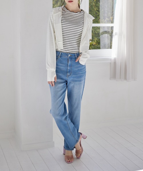 tocco closet(トッコ クローゼット)の「UVカット♪パールチャーム付きジップパーカー(パーカー・レディース・オフホワイト/ブラック/ネイビー・M)」の4枚目の写真