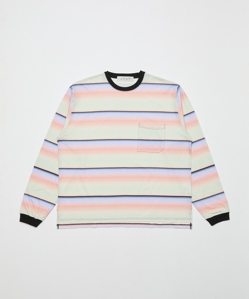 BAL（バル）の「GRADIENT STRIPE CREW NECK L/S TEE（Tシャツ/カットソー・メンズ・ピンク/グリーン・1/2/3）」の11枚目の写真