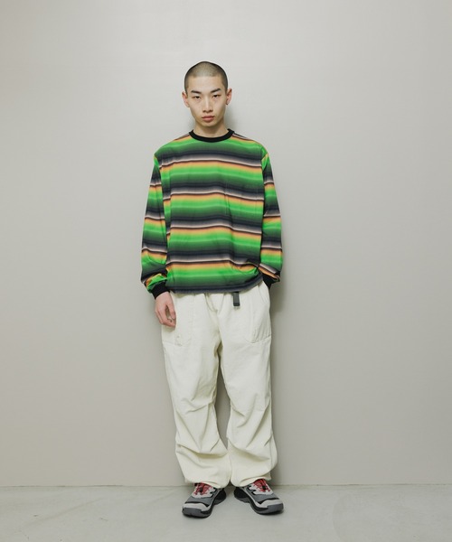 BAL（バル）の「GRADIENT STRIPE CREW NECK L/S TEE（Tシャツ/カットソー・メンズ・ピンク/グリーン・1/2/3）」の20枚目の写真