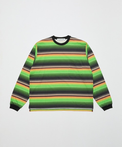 BAL（バル）の「GRADIENT STRIPE CREW NECK L/S TEE（Tシャツ/カットソー・メンズ・ピンク/グリーン・1/2/3）」の9枚目の写真