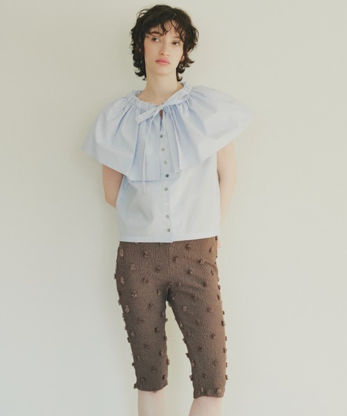 トップス HONEY MI balloon collar ribbon blouse balloon collar ribbon blouse