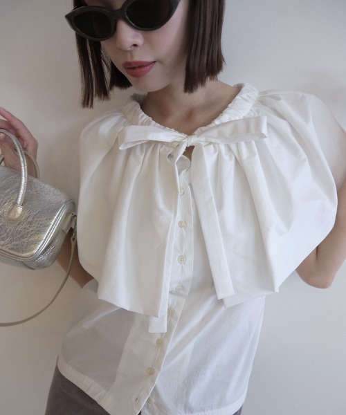 セール】balloon collar ribbon blouse（シャツ/ブラウス