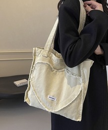 WEGO（ウィゴー）の「WEGO/切りっぱなしハートスクエアトートバッグ（トートバッグ）」