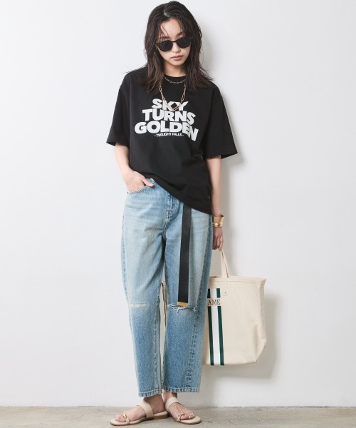 CHIC STYLE(シックスタイル)の「ロゴプリントTシャツ<大きいサイズ有>シックスタイル(Tシャツ/カットソー・レディース・オフホワイト/ブラック・3L/LL/L/M/5L/4L)」の8枚目の写真