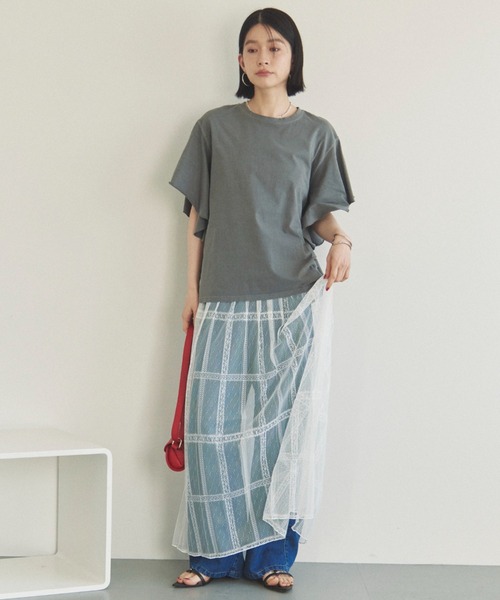 Doux archives(ドゥアルシーヴ)の「2WAYレースプリーツスカート(スカート・レディース・ホワイト/ブラック・FREE)」の20枚目の写真