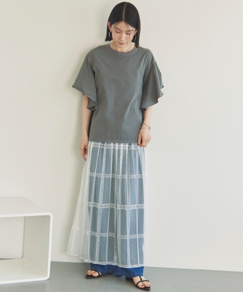 Doux archives(ドゥアルシーヴ)の「2WAYレースプリーツスカート(スカート・レディース・ホワイト/ブラック・FREE)」の21枚目の写真