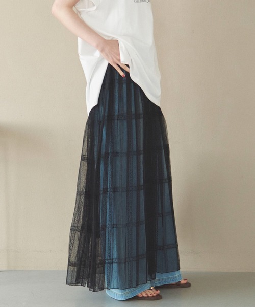 Doux archives(ドゥアルシーヴ)の「2WAYレースプリーツスカート(スカート・レディース・ホワイト/ブラック・FREE)」の17枚目の写真