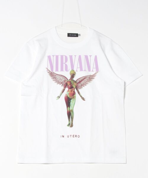 GOOD ROCK SPEED(グッドロックスピード)の「【GOOD ROCK SPEED】26NVN006W ”NIRVANA” Tシャツ/ニルヴァーナ(Tシャツ/カットソー・メンズ・ホワイト/チャコール・M/L/XL)」の2枚目の写真