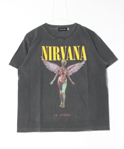 GOOD ROCK SPEED(グッドロックスピード)の「【GOOD ROCK SPEED】26NVN006W ”NIRVANA” Tシャツ/ニルヴァーナ(Tシャツ/カットソー・メンズ・ホワイト/チャコール・M/L/XL)」の1枚目の写真