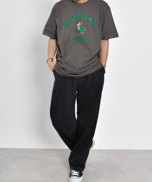 MODISH GAZE(モディシュガゼ)の「【MODISH GAZE】MICHIGANクマプリントTシャツ(Tシャツ/カットソー・レディース・チャコールグレー/ホワイト・LARGE)」の7枚目の写真