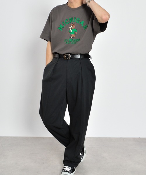 MODISH GAZE(モディシュガゼ)の「【MODISH GAZE】MICHIGANクマプリントTシャツ(Tシャツ/カットソー・レディース・チャコールグレー/ホワイト・LARGE)」の8枚目の写真