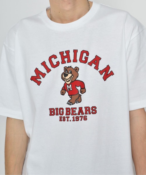 MODISH GAZE(モディシュガゼ)の「【MODISH GAZE】MICHIGANクマプリントTシャツ(Tシャツ/カットソー・レディース・チャコールグレー/ホワイト・LARGE)」の12枚目の写真