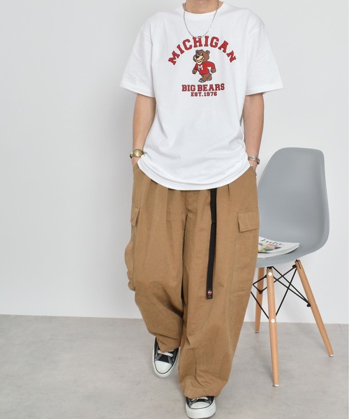 MODISH GAZE(モディシュガゼ)の「【MODISH GAZE】MICHIGANクマプリントTシャツ(Tシャツ/カットソー・レディース・チャコールグレー/ホワイト・LARGE)」の14枚目の写真