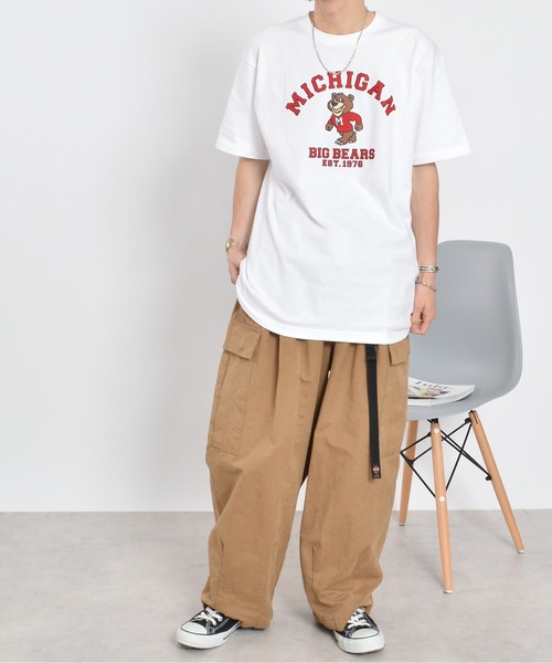 MODISH GAZE(モディシュガゼ)の「【MODISH GAZE】MICHIGANクマプリントTシャツ(Tシャツ/カットソー・レディース・チャコールグレー/ホワイト・LARGE)」の15枚目の写真