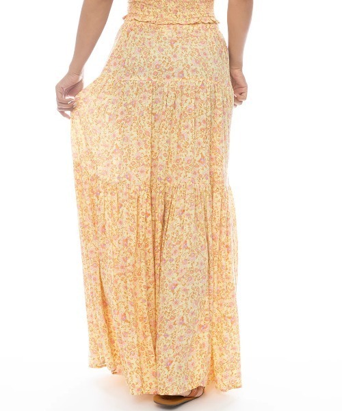BILLABONG(ビラボン)の「BILLABONG レディース 【PARADISE SKIES】 HEART TO HEART SKIRT スカート 【2025年春夏モデル】/ビラボン総柄ロングスカート(スカート・レディース・イエロー系その他・X-SMALL)」の5枚目の写真