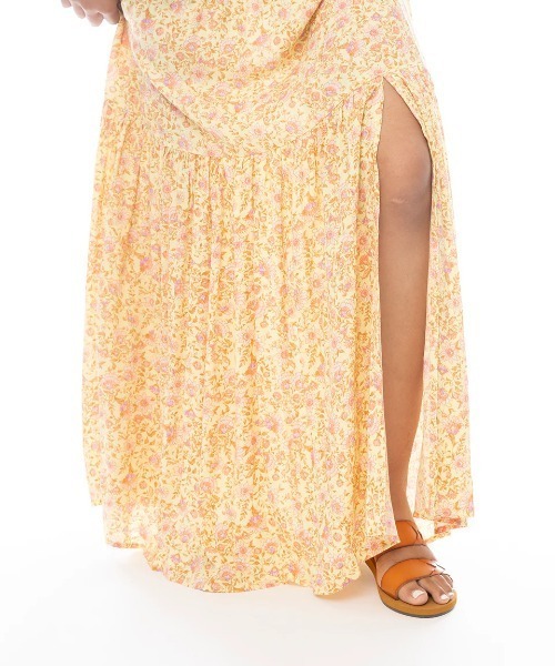 BILLABONG(ビラボン)の「BILLABONG レディース 【PARADISE SKIES】 HEART TO HEART SKIRT スカート 【2025年春夏モデル】/ビラボン総柄ロングスカート(スカート・レディース・イエロー系その他・X-SMALL)」の7枚目の写真