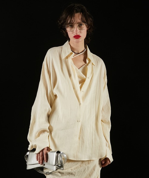 PRANK PROJECT（プランクプロジェクト）の「【Pre-Order】サテンシャツ&キャミ / Satin Shirt & Cami（シャツ/ブラウス・レディース・ホワイト/マルチ/ブラック・FREE）」の19枚目の写真