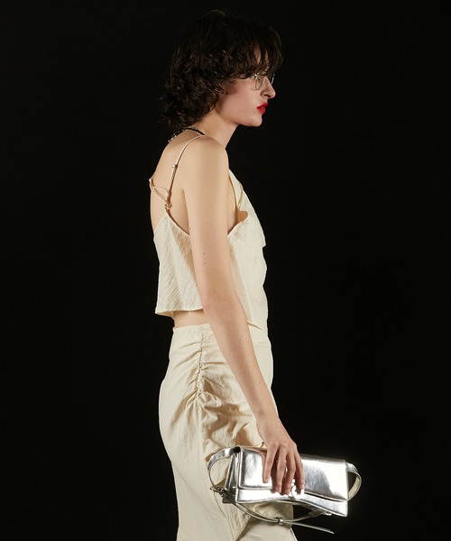 PRANK PROJECT（プランクプロジェクト）の「【Pre-Order】サテンシャツ&キャミ / Satin Shirt & Cami（シャツ/ブラウス・レディース・ホワイト/マルチ/ブラック・FREE）」の12枚目の写真