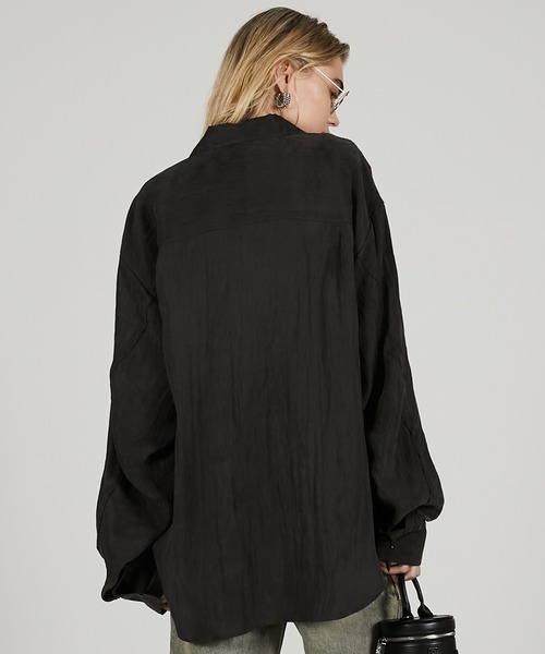 プランクプロジェクト　サテンシャツ　ピンクシャツ　PRANKPROJECT Pre-Order】サテンシャツ&キャミ / Satin Shirt & Cami（シャツ