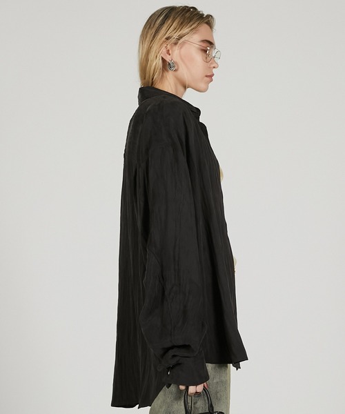 プランクプロジェクト　サテンシャツ　ピンクシャツ　PRANKPROJECT Pre-Order】サテンシャツ&キャミ / Satin Shirt & Cami（シャツ