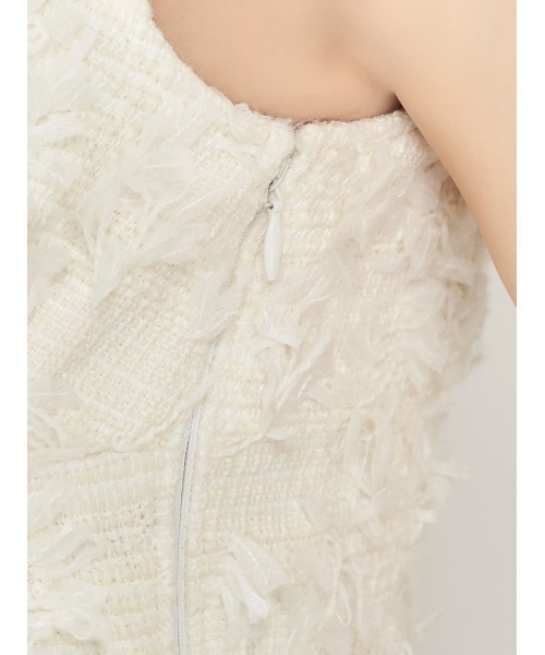 Darich（ダーリッチ）の「ツイードフリンジミニワンピース（ワンピース・レディース・アイボリー/ブラック・FREE/FL）」の4枚目の写真