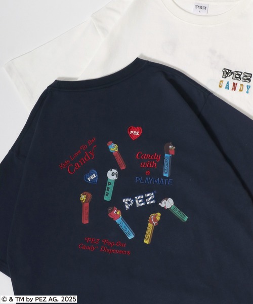 MARUKAWA（マルカワ）の「PEZ/ペッツ オーバーサイズ レトロキャラクター ワンポイント刺繍 バックプリント ラグラン リンガー 半袖Tシャツ レディース メンズ（Tシャツ/カットソー・レディース・モカ/ホワイト系その他/グレー系その他/ブルー系その他/チャコール/ブルー系その他2/ホワイト/ネイビー・M/L/LL）」の6枚目の写真