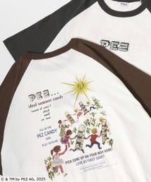 MARUKAWA | PEZ/ペッツ オーバーサイズ レトロキャラクター ワンポイント刺繍 バックプリント ラグラン リンガー 半袖Tシャツ レディース メンズ(Tシャツ/カットソー)