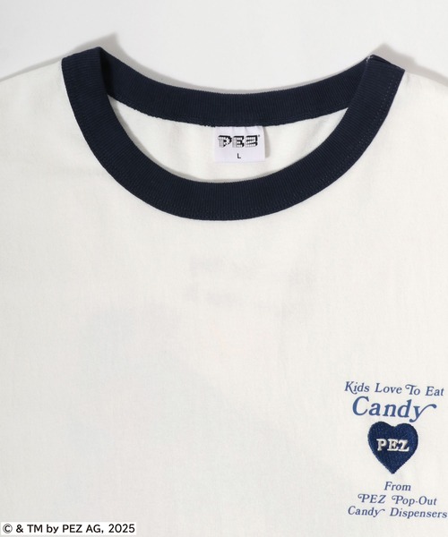 MARUKAWA（マルカワ）の「PEZ/ペッツ オーバーサイズ レトロキャラクター ワンポイント刺繍 バックプリント ラグラン リンガー 半袖Tシャツ レディース メンズ（Tシャツ/カットソー・レディース・モカ/ホワイト系その他/グレー系その他/ブルー系その他/チャコール/ブルー系その他2/ホワイト/ネイビー・M/L/LL）」の19枚目の写真