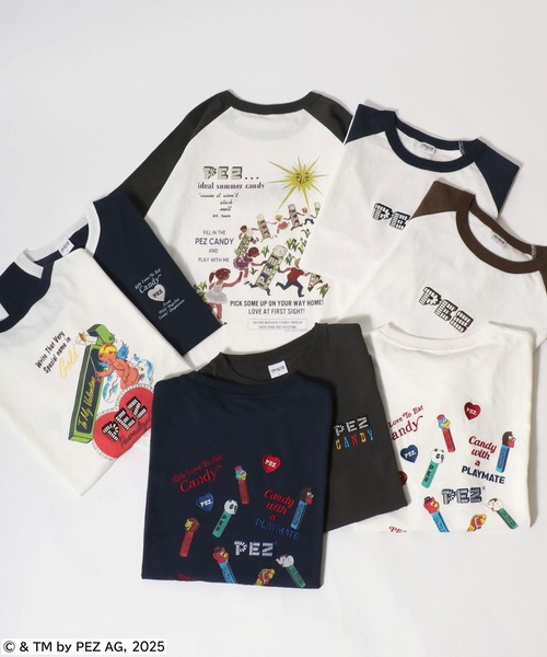 MARUKAWA（マルカワ）の「PEZ/ペッツ オーバーサイズ レトロキャラクター ワンポイント刺繍 バックプリント ラグラン リンガー 半袖Tシャツ レディース メンズ（Tシャツ/カットソー・レディース・モカ/ホワイト系その他/グレー系その他/ブルー系その他/チャコール/ブルー系その他2/ホワイト/ネイビー・M/L/LL）」の10枚目の写真