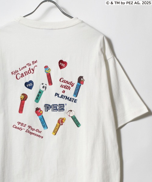 MARUKAWA（マルカワ）の「PEZ/ペッツ オーバーサイズ レトロキャラクター ワンポイント刺繍 バックプリント ラグラン リンガー 半袖Tシャツ レディース メンズ（Tシャツ/カットソー・レディース・モカ/ホワイト系その他/グレー系その他/ブルー系その他/チャコール/ブルー系その他2/ホワイト/ネイビー・M/L/LL）」の9枚目の写真