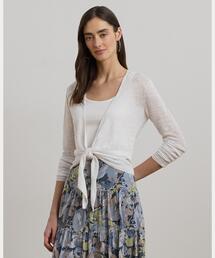 LAUREN RALPH LAUREN / ローレン ラルフ ローレン メタリック リネンブレンド リブニット カーディガン メタリック リネンブレンド リブニット カーディガン | ラルフ