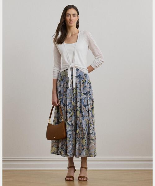 LAUREN RALPH LAUREN / ローレン ラルフ ローレン タイフロント リネン カーディガン タイフロント リネン カーディガン（カーディガン/ボレロ