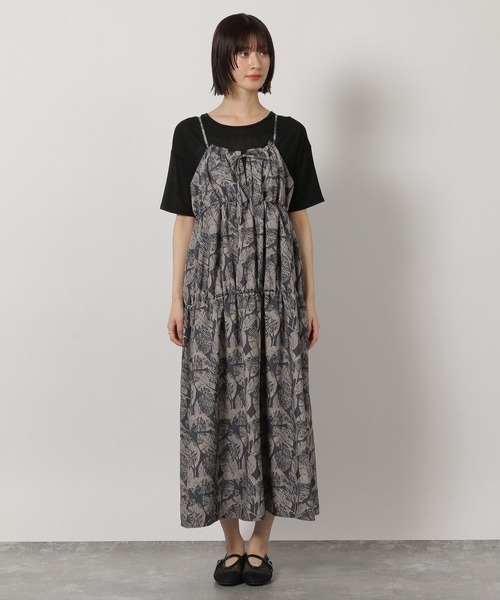 LAKOLE(ラコレ)の「2WAYリーフ柄キャミワンピース / 327684(ワンピース・レディース・チャコールグレー/ブルー/イエロー・FREE)」の14枚目の写真