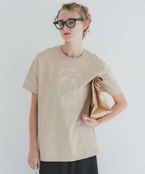 coca(coca)(コカ)の「ベアプリントTシャツ(Tシャツ/カットソー・メンズ・ベージュ/ブラック・XL/L/M)」の2枚目の写真