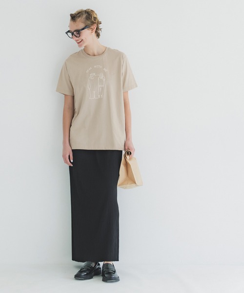 coca(coca)(コカ)の「ベアプリントTシャツ(Tシャツ/カットソー・メンズ・ベージュ/ブラック・XL/L/M)」の4枚目の写真