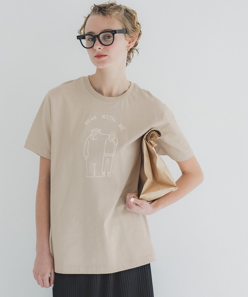 coca(coca)(コカ)の「ベアプリントTシャツ(Tシャツ/カットソー・メンズ・ベージュ/ブラック・XL/L/M)」の6枚目の写真