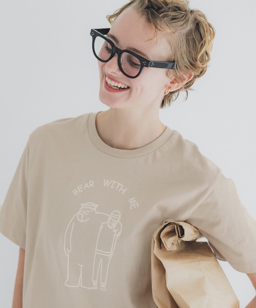 coca(coca)(コカ)の「ベアプリントTシャツ(Tシャツ/カットソー・メンズ・ベージュ/ブラック・XL/L/M)」の8枚目の写真