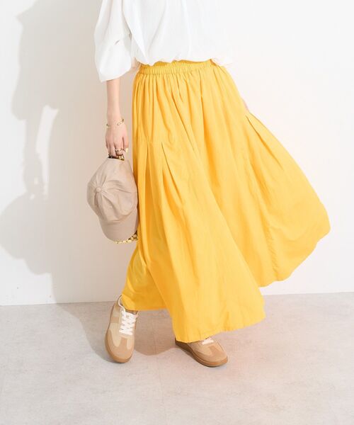 CRAFT STANDARD BOUTIQUE(クラフトスタンダードブティック)の「サイドタック切り替えスカート(スカート・レディース・グリーン/イエロー/ブルー/オレンジ/チャコールグレー/ホワイト・FREE)」の5枚目の写真