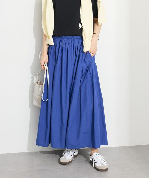 CRAFT STANDARD BOUTIQUE(クラフトスタンダードブティック)の「サイドタック切り替えスカート(スカート・レディース・グリーン/イエロー/ブルー/オレンジ/チャコールグレー/ホワイト・FREE)」の4枚目の写真