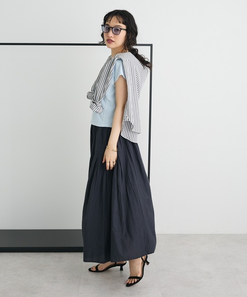 CRAFT STANDARD BOUTIQUE(クラフトスタンダードブティック)の「サイドタック切り替えスカート(スカート・レディース・グリーン/イエロー/ブルー/オレンジ/チャコールグレー/ホワイト・FREE)」の8枚目の写真