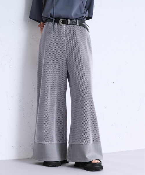Ellno Loset（エルノロゼット）の「メッシュキリカエワイドバギーパンツ（その他パンツ・メンズ・グレー/ブラック・MEDIUM/LARGE/X-SMALL/SMALL）」の2枚目の写真